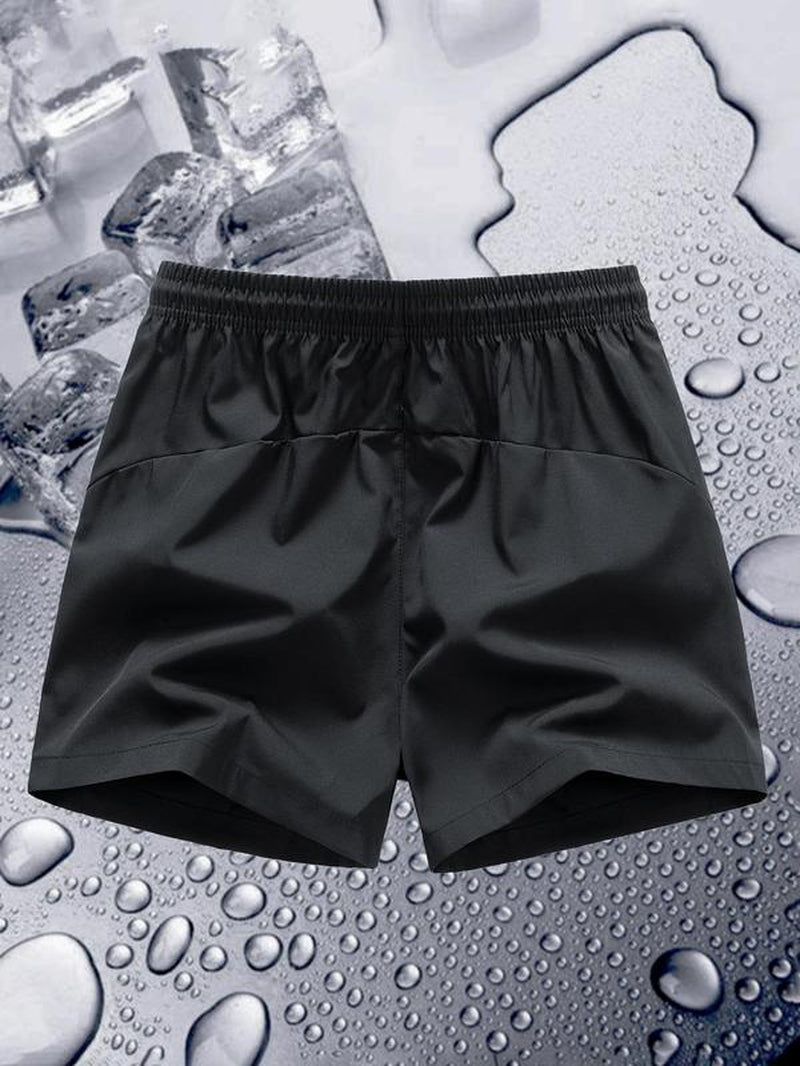 Men'S Letter Print Quick Drying Swim Shorts, Regular Fit Casual Comfy Breathable Swim Shorts for Summer Outdoor, Men'S Swimwear for Beach Swimming