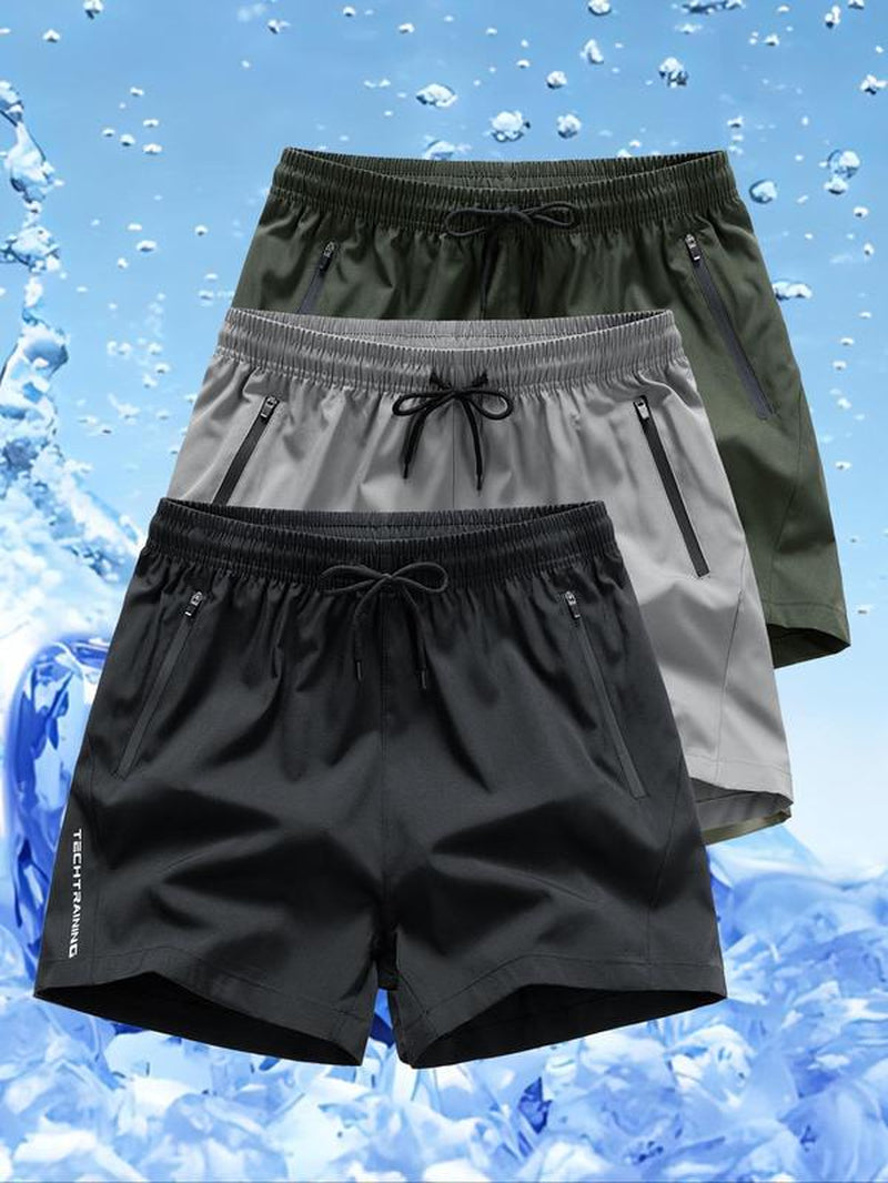 Men'S Letter Print Quick Drying Swim Shorts, Regular Fit Casual Comfy Breathable Swim Shorts for Summer Outdoor, Men'S Swimwear for Beach Swimming